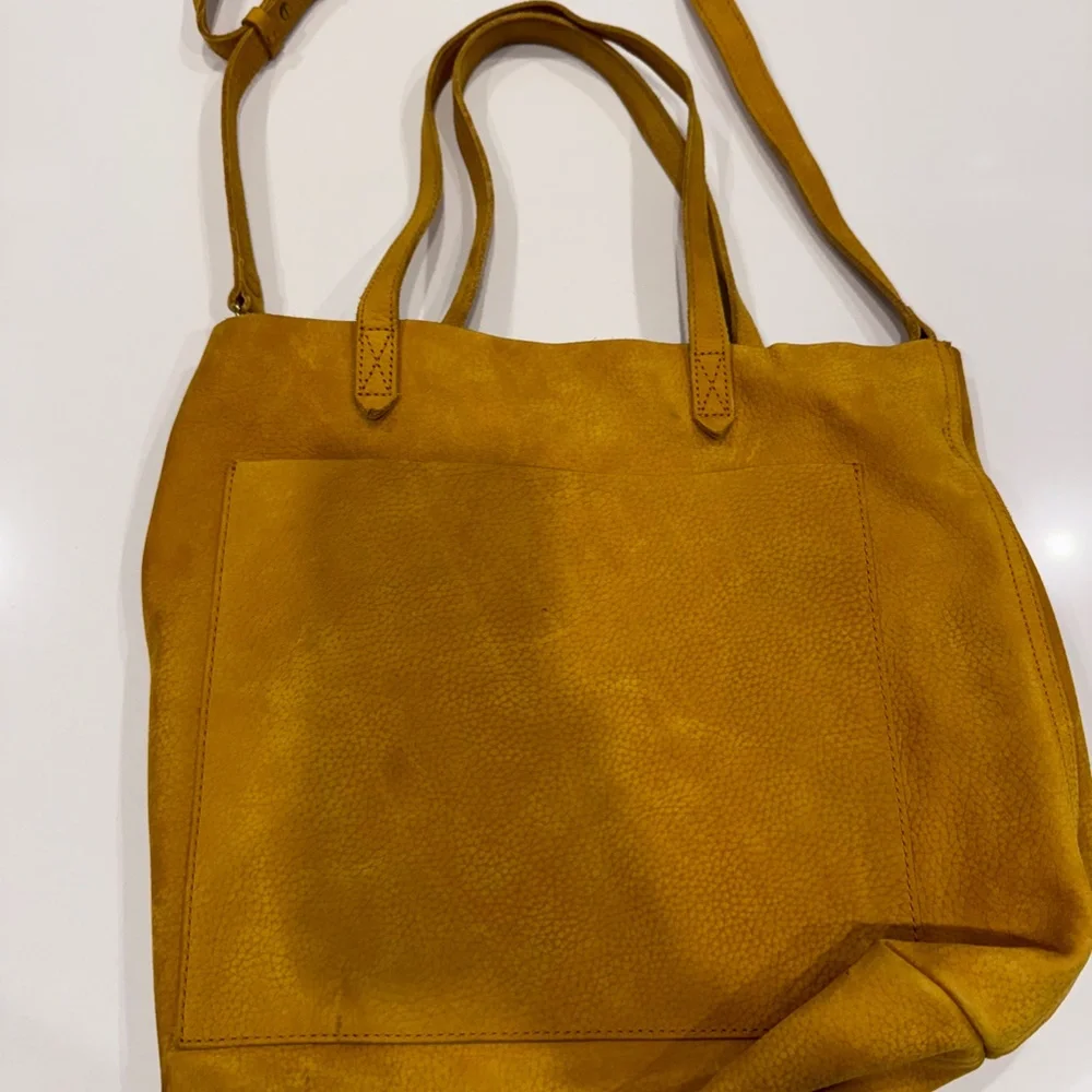 Madewell Transport Tote Mustard Suede Medium